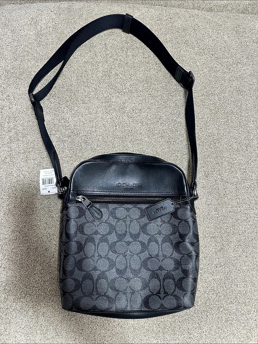 Coach Hudson Crossbody In Signature Canvas Messenger Bag Black